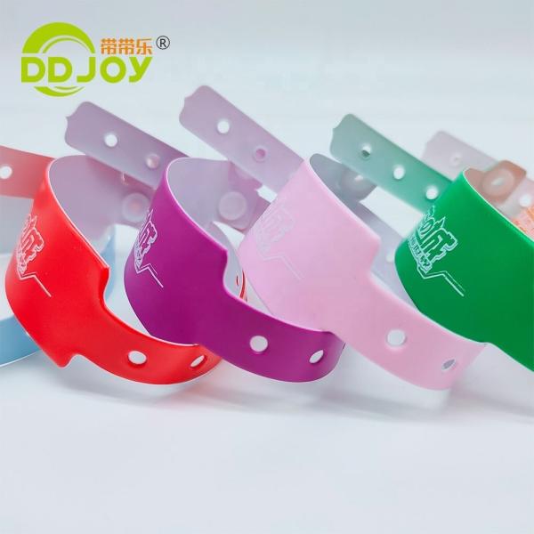 DDjoy Festival Events Printing Custom Vinyl PVC Plastic Bracelet for VIP Admission