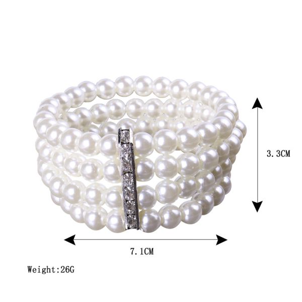 2025 Fashion Multilayer Pearl Jewelry Bracelet Pearl Sliver Plating Stainless Steel Gift Party Bangle
