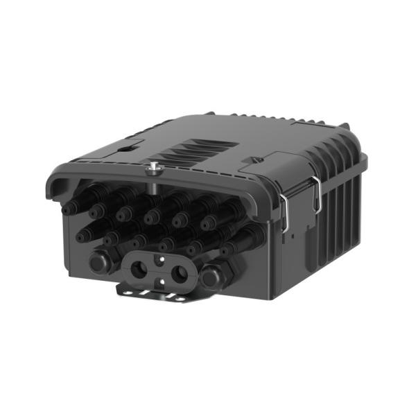 Outdoor FTTH Fiber Optic Splitter Box for 48 Splicing Capacity and 3 Main Cable Ports