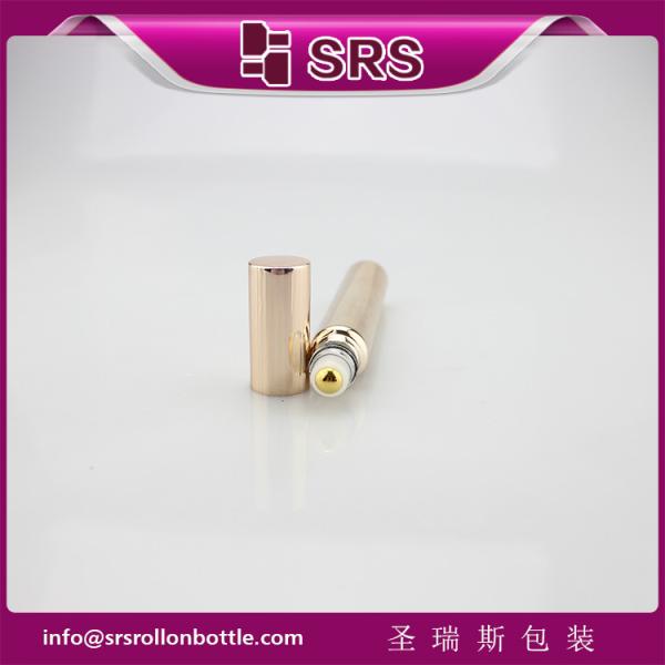 15ml 17mm diameter metalized rose gold glass bottle with real gold ball and aluminum cap.
