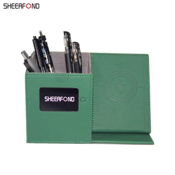 Держатель карандаша ODM Ультрапортативный кожаный, пылезащитный беспроводной организатор поручая стола