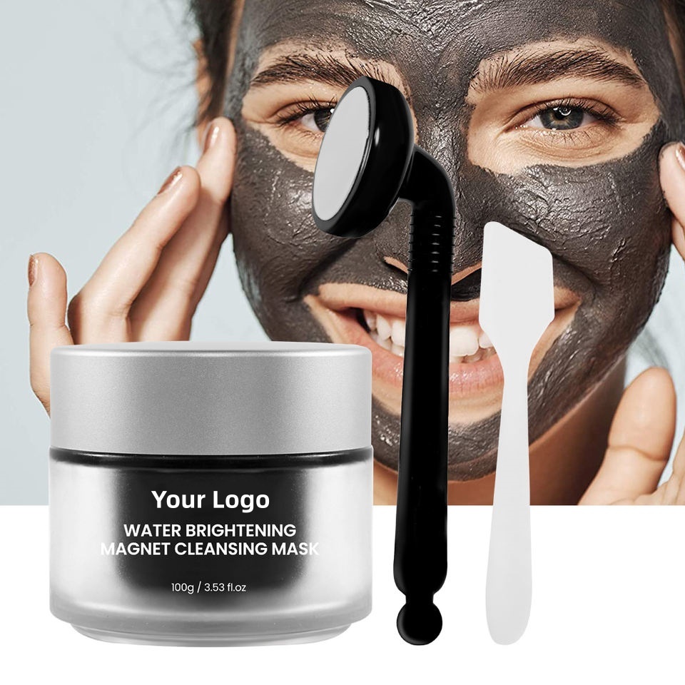 OEM ODM Wholesale Magnet Black Dead Sea Mud facial mask Deep Cleaning Magnetic facial mask Blackhead Removal facial mask Set