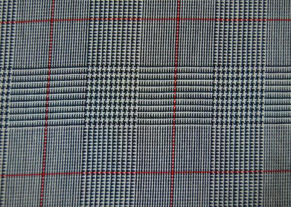 100% Polyester Cotton Yarn Dyed Fabric / Grey Striped Fabric Eco - Friendly