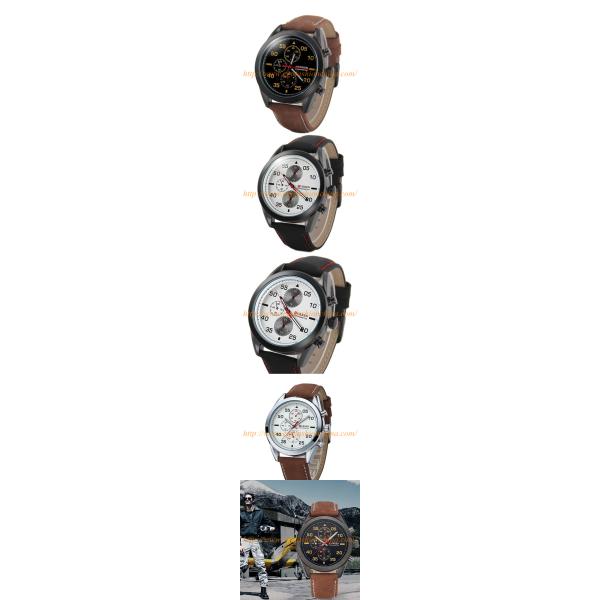 Brown Leather Watch Vintage Watches Man Business Watch Quartz Analog Watch Sports Watches