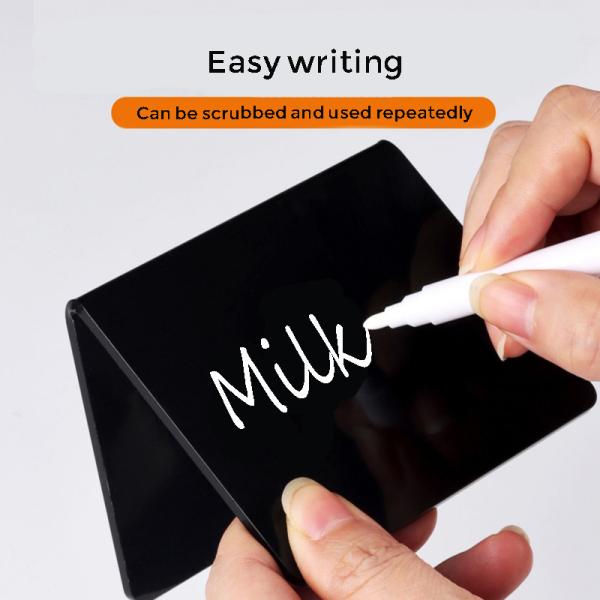 Food Mini Acrylic Sign Holder PVC Small Black Chalk Boards Customizable