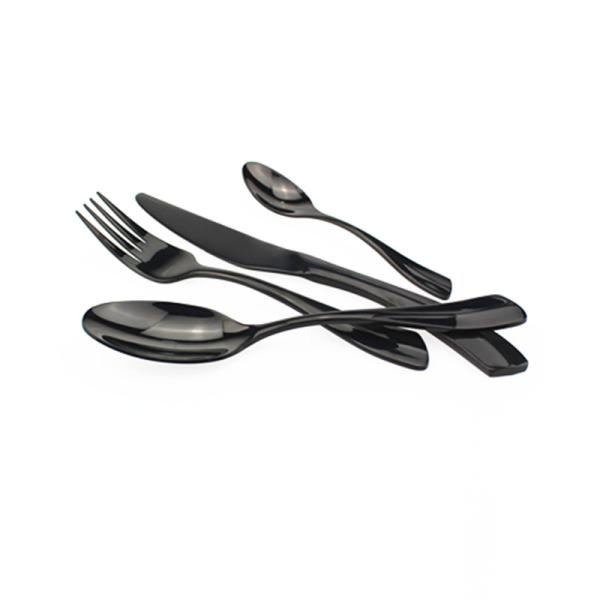 Hot Sale 304 Stainless Steel Flatware Set/Hotel Cutlery Black and Gold/Wedding Banquet Tableware