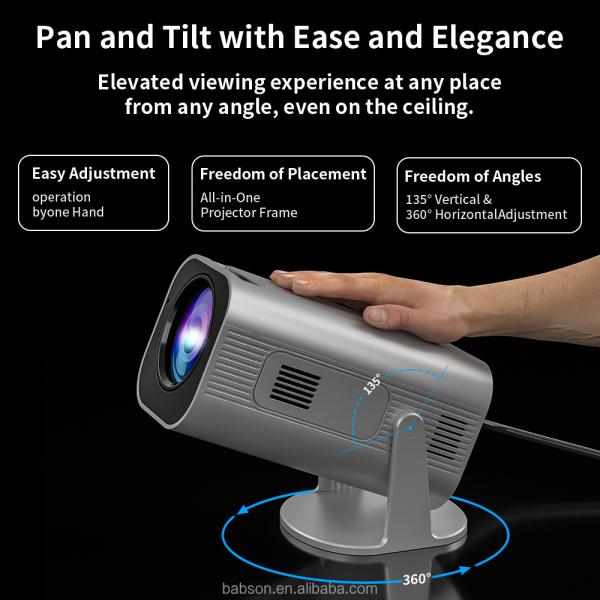 Portable Smart Projector Fire 501 model 200 ANSI Lumens Adjustable Stand Built-in Bluetooth 5.2 and Speaker Mini Android 11