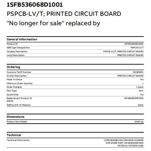 Module de basse tension de 1SFB536068D1011 ABB SoftStart PST/PSTB