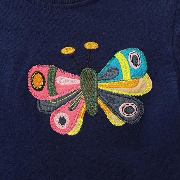 Autumn girls Patch Butterfly Sweatshirt wholesale Spring Winter long-sleeved toddler girl clothing pulloverb