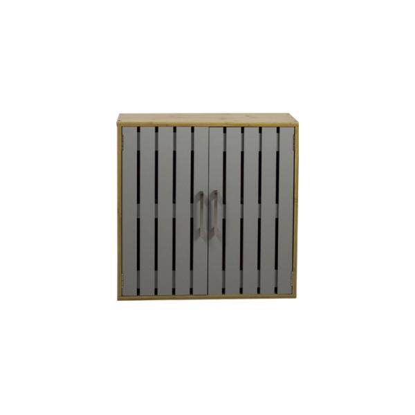 Knock Down MDF 30KG Bamboo Frame MDF Stripes Door Bathroom Vanity Cabinet