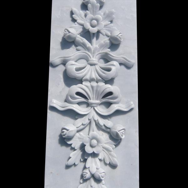 Marble stone relief wall flower carving panels with polished,China stone carving Sculpture supplier