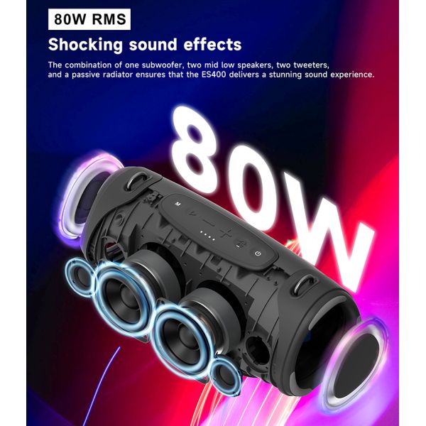 Gadgets 2026 bluetooth Speaker 80 Watts Portable Speakers Led Quality Big Bass Wireless Speaker bluetooth