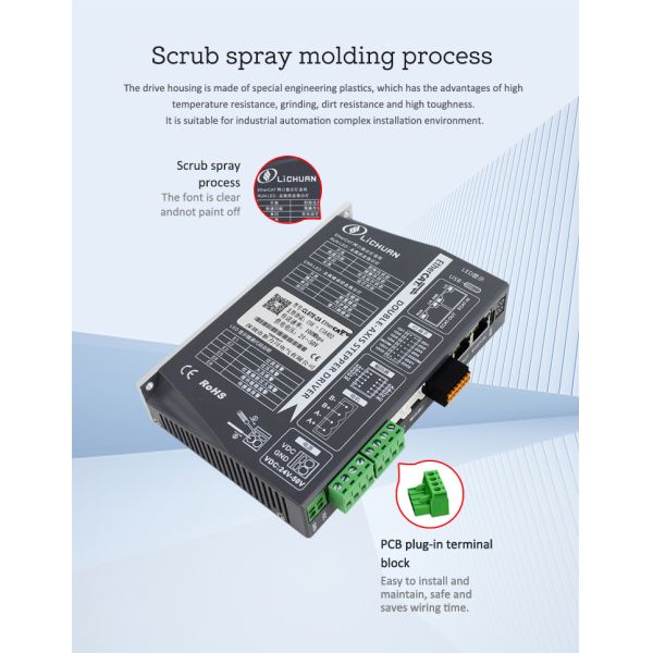 Lichuan 2-Axis DC Closed Loop Stepper Motor Drivers Controller Kit 2.2N.m 2Phase Nema23 DC24V~50V 3.0/4.0A 1000PPR