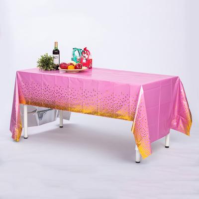 1.5m Light Pink Disposable Tablecloth Plastic Table Covers Rectangle