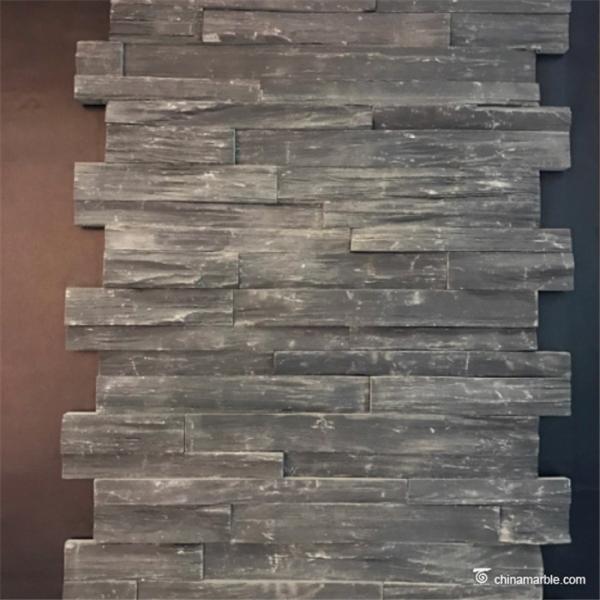 Black Slate Stone Wall Rockface Cladding , Slate Cultured Stone Wall Panels
