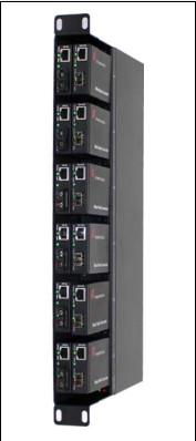 1U 19inch 12 Slots Mini Fiber Optic Media Converter Rack With Dual Power AC 220V And DC48V
