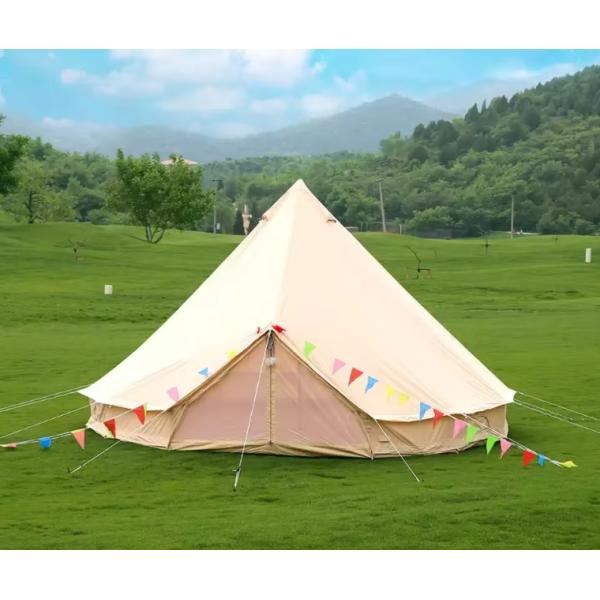 Роскошный большой семейный лагерь на открытом воздухе Полотенцовая колокольчиковая палатка Типи-юрт Глампинг-палатка
