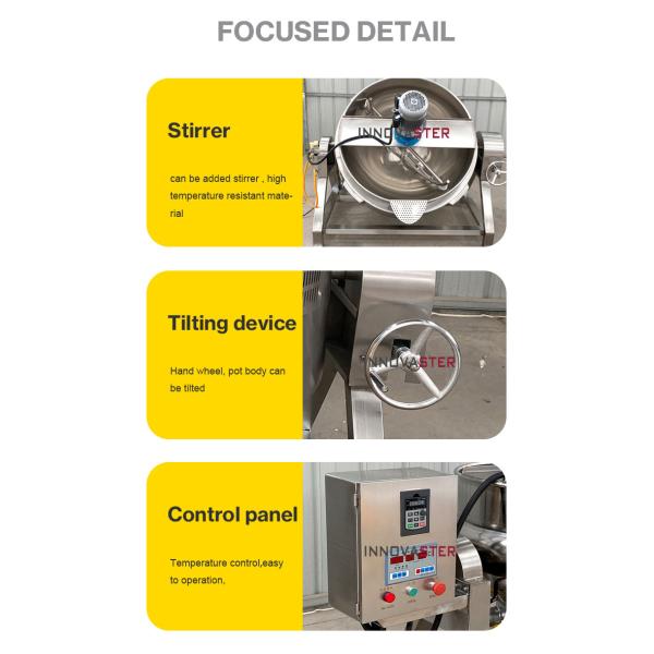 Industrial Electric Kettle for Curry Paste Making in Vegetable Processing Plants