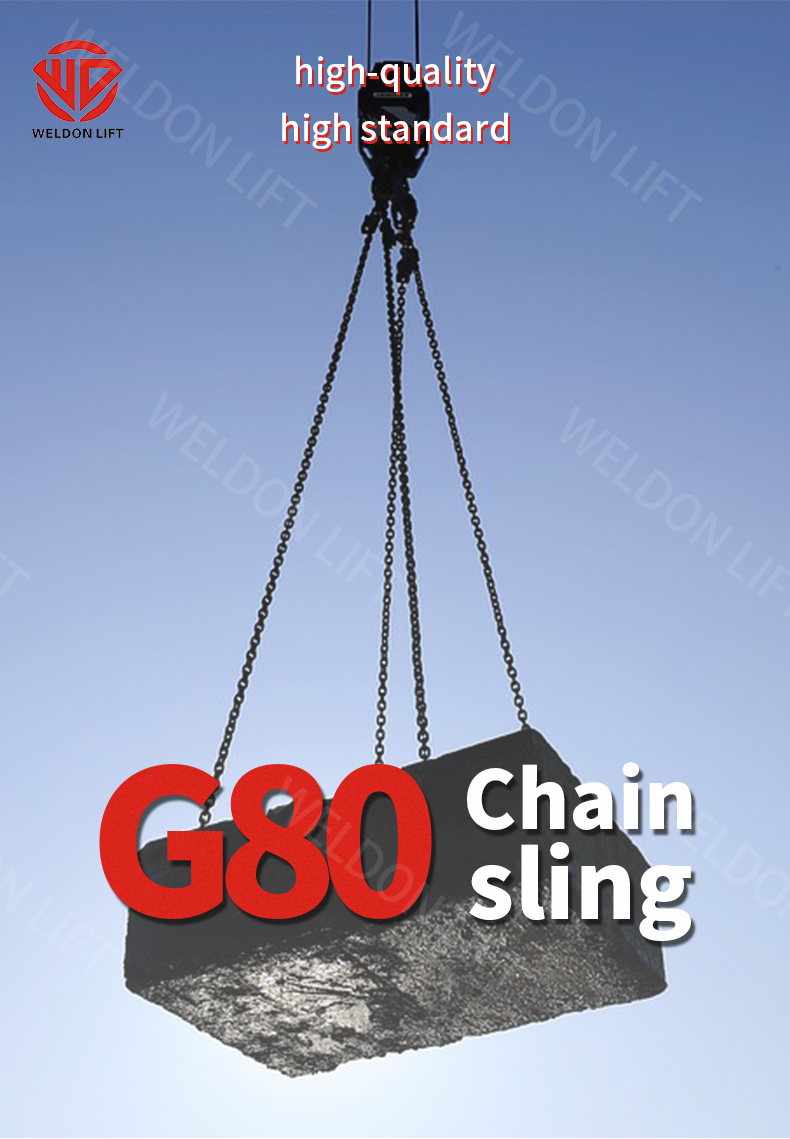 Durable Lifting Chain Sling Corrosion Resistant G80 Lifting Sling Equipped With Chain Rigging Hooks