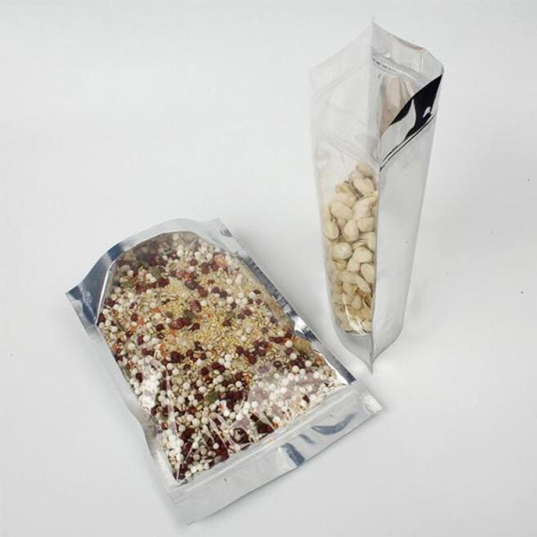 Front Clear Plastic Bag Aluminum Foil Standing Up Pouch Custom Plastic Zipper Bag