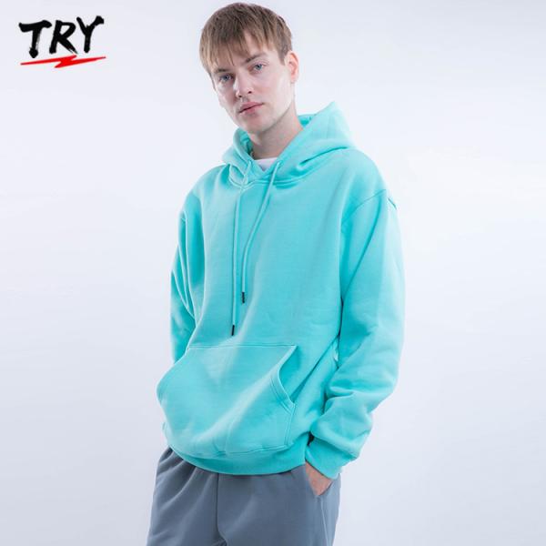 Hoodie 100% хлопка Pima пуловера верхних частей Activewear толстых людей с клобуком Drawstrings
