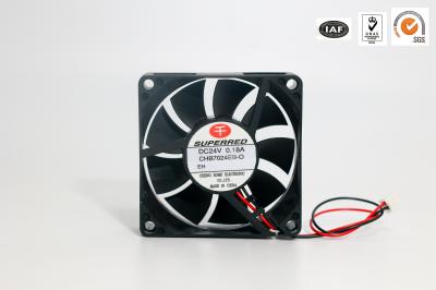 Fluxo de ar alto plástico 25dBA do ventilador de refrigeração 45 CFM da C.C. de PBT de baixo nível de ruído