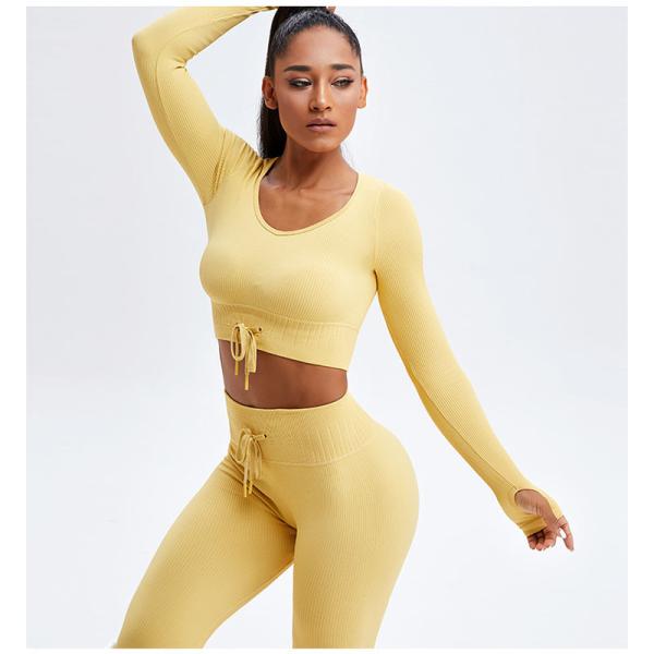 Разминка 2 частей пошученных над женщин установила гетры батта Scrunch с верхней частью урожая