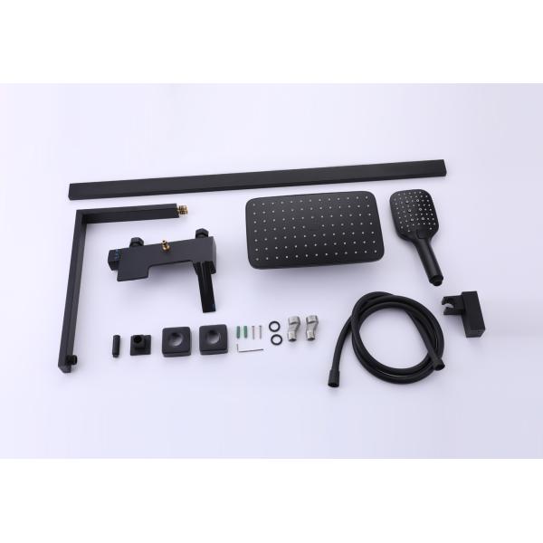 Black Brass Bathtub Faucet Mixer Set Wall Mounted Single Handle for Luxurious Bathroom