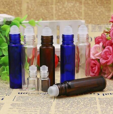 Clear Roll Essential Oil Bottle 5ml 10ml Glass Round Shape Roller Ball Bottle