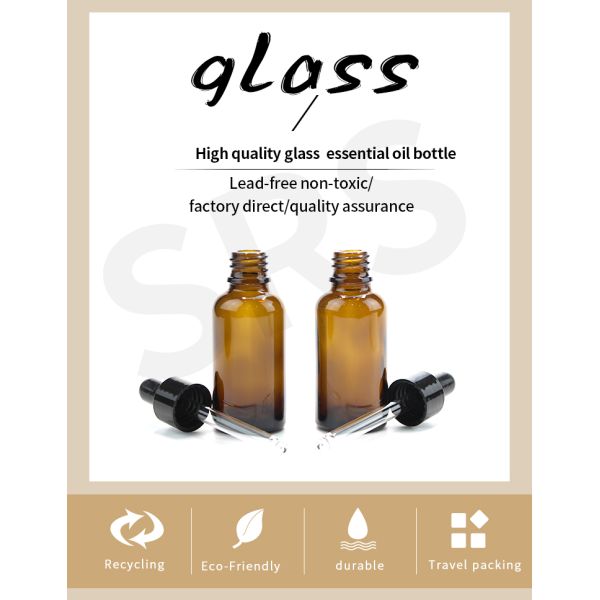 Glass Bottle with Tamper Evident Cap Amber Glass Dropper Bottle with Tamper Evident Cap Dropper Bottle for Essential Oil