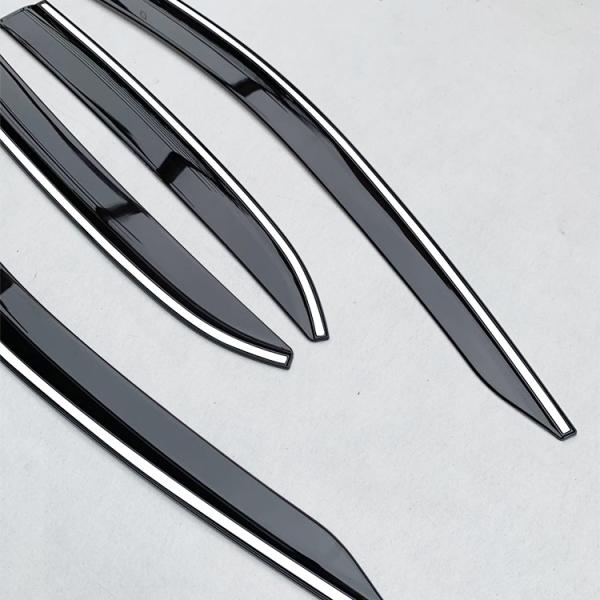 4/Pcs PMMA Window Vent Shades 3m Tape Smoke / Dark Smoke For Truck