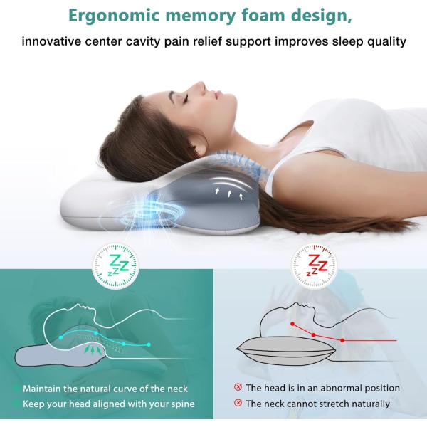 100% Polyester Neck Pillow for Neck Pain Relief Woven Orthopedic Contour Support Pillows