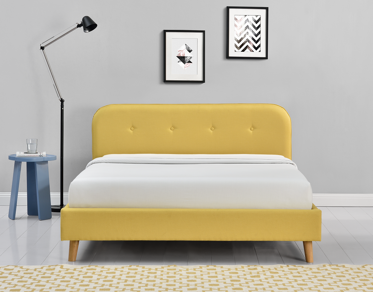 ODM Tufted обитая кровать платформы современное простое 140x200Cm ферзя