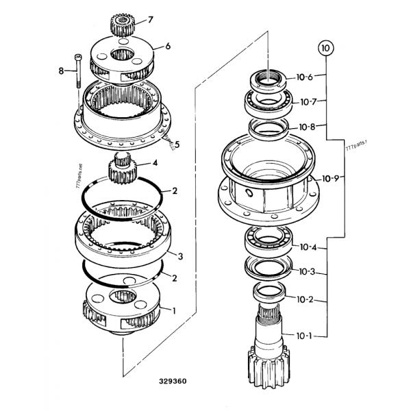Коробка передач уменьшения качания коробки передач JS220 JRC0007 качания экскаватора для JCB
