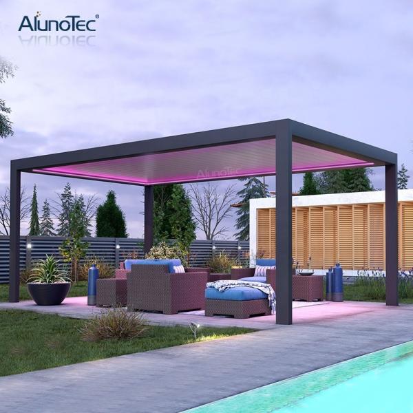 3×4m Terraço teto à prova de chuva automático sombreador de sol louver exterior pergola