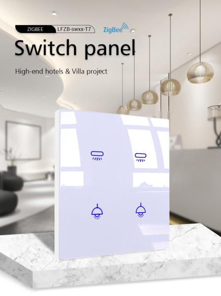Tempered Glass Zigbee Smart Switch Tuya Mobile App Wireless Control Touch Panel