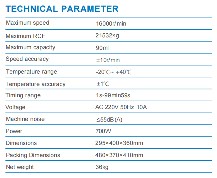 CenLee TGL-16 16000rpm High Speed Centrifuge Refrigerated Benchtop 90ml Fixed Angle Rotor Portable Lab