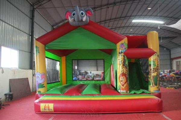 Elephant Jumping Inflatable Bounce House Animal Theme En14960 High Performance