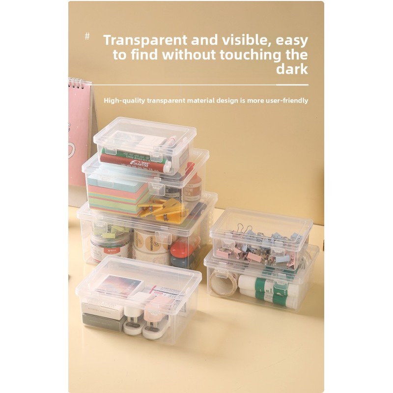 Hot Selling Minimalist Household Desktop Rectangle Dust-Proof Transparent Clear Plastic Storage Box for Sundries