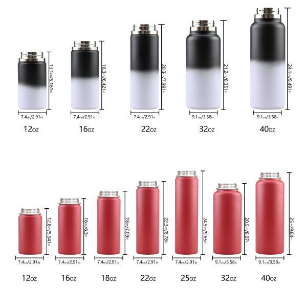 Custom Logo Vacuum Insulated Bottles 12oz 16oz 18oz 22oz 25oz 32oz 40oz
