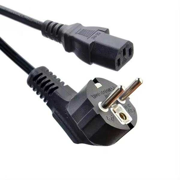 Electrical Plug 1.5M or Customized Cable Length European Power Cord of Pure Copper AC 3 Prong Plug C13 and Ground Wire Extension
