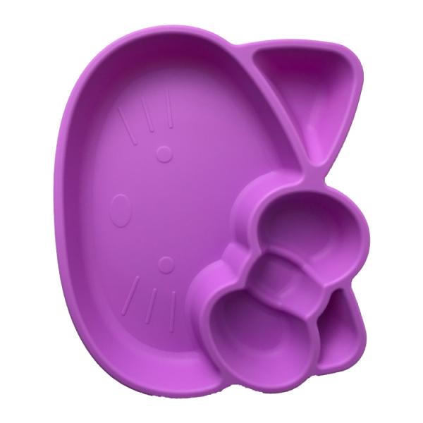 Cartoon Kitten Shape Silicone Feeding Sets Bpa Free Baby Plates