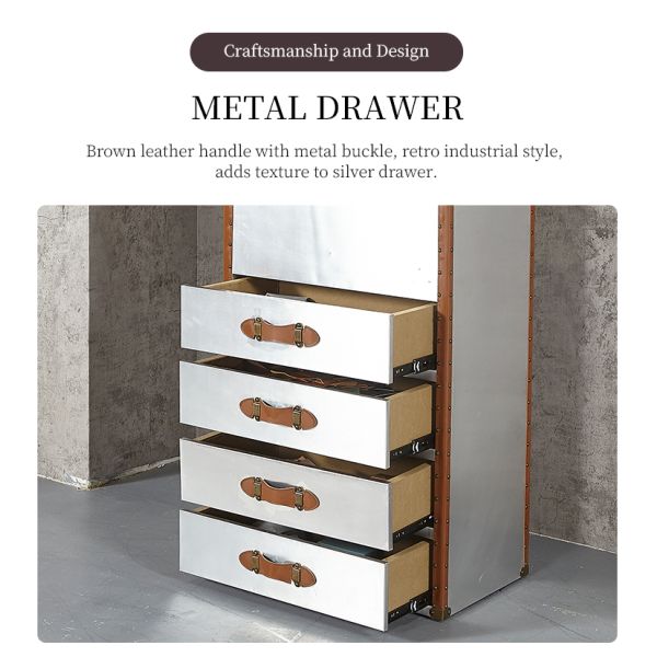 Nidea #304 Luxury Wine Display Sideboard showcase Bedside Aluminum Kitchen Leather Rustic Trunk Side Table Corner Cabinet