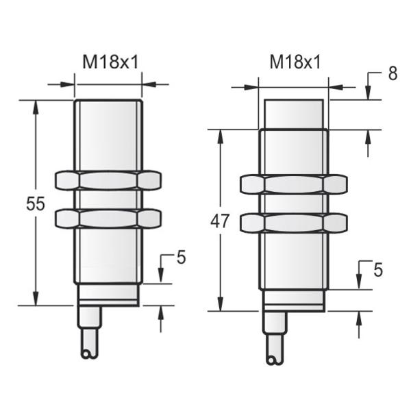 Индуктивный DC 10-60V датчика близости 2 проводов M18 для обнаружения расстояния