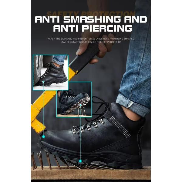 Оптовая торговля высококачественными стальными ногтями Противоразрывные неразрушимые обувь безопасности водонепроницаемые рабочие ботинки для мужчин