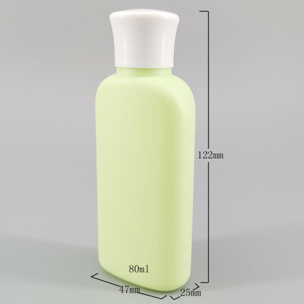 Luz lisa - garrafas plásticas recicladas 80ml verdes de 20mm