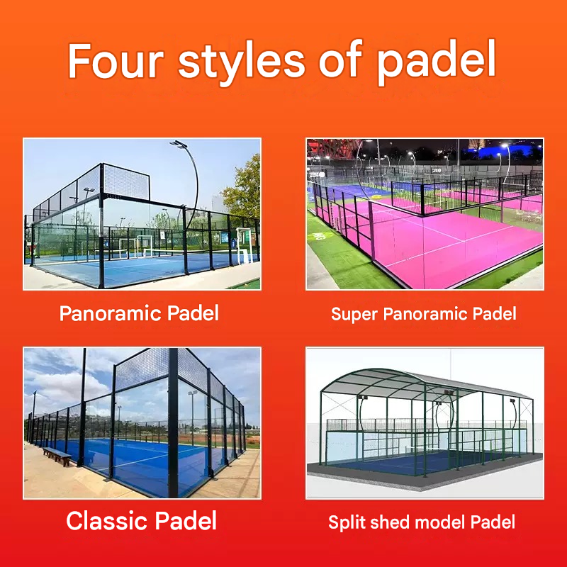 Factory Direct Custom Hot Dip Galvanized Steel Padel Tennis Court with Panoramic Tempered Glass Outdoor Sports Equipment