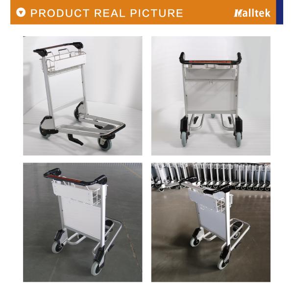 Aluminum Alloy Airport Luggage Trolley Using Airport With 3 Wheels