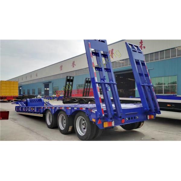 Three Axles 80000 Kilograms Low Bed Semi Trailer Mechanical / Air Suspension