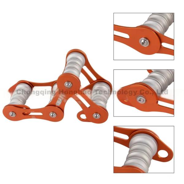 Protector de cuerda de cadena de cuatro ranuras de aleación de aluminio duradero para equipos de escalada de rescate al aire libre